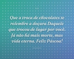Páscoa, momento de união, de reflexão, de ver a vida diferente. Jesus morreu e ressuscitou para mostrar ao mundo o verdadeiro sentido da vida.
