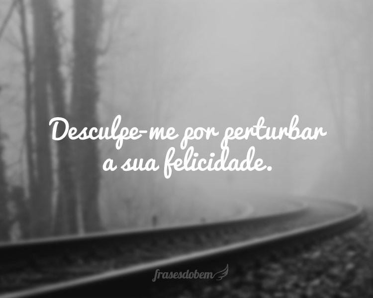 Desculpe-me por perturbar a sua felicidade.