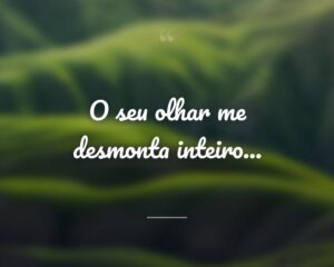 O seu olhar me desmonta inteiro...
