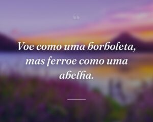Voe como uma borboleta, mas ferroe como uma abelha.