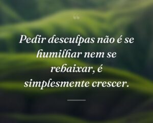 Pedir desculpas não é se humilhar nem se rebaixar, é simplesmente crescer.