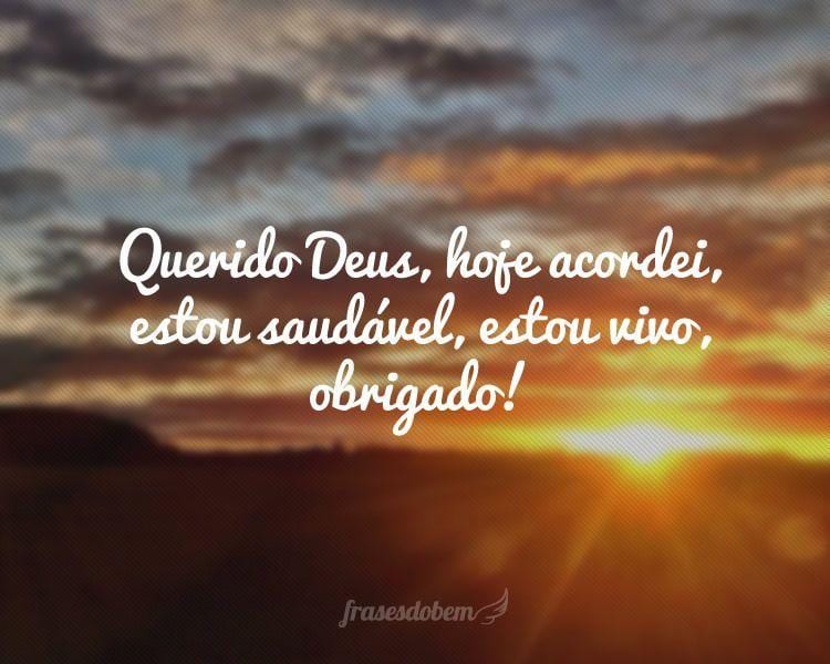 Querido Deus, hoje acordei, estou saudável, estou vivo, obrigado!