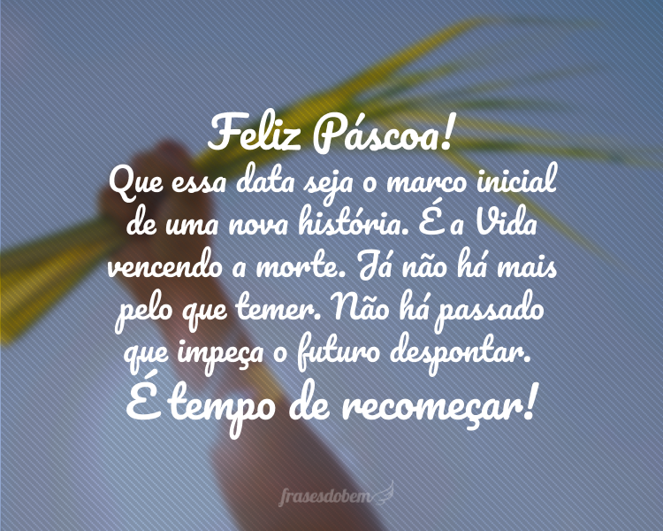 Em Cristo, toda dor se transforma em amor. Que a graça da ressurreição restaure sua forma de olhar a vida e faça de cada dificuldade um motivo para louvar a Deus. Ele já venceu tudo por você. Feliz Páscoa!