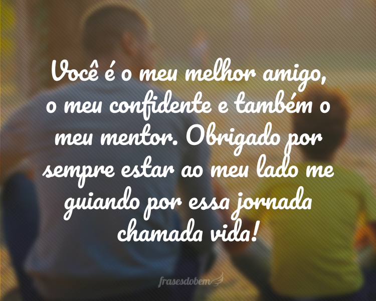 Você é o meu melhor amigo, o meu confidente e também o meu mentor. Obrigado por sempre estar ao meu lado me guiando por essa jornada chamada vida!