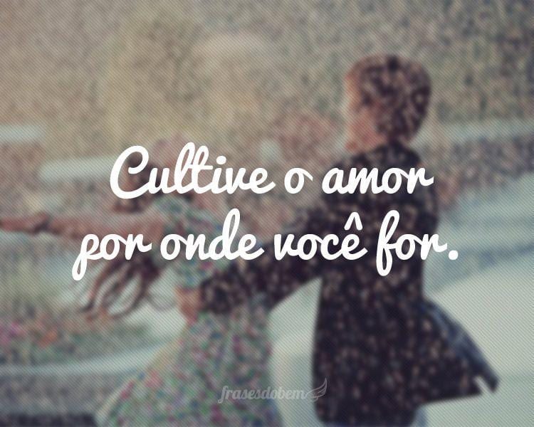 Cultive o amor por onde você for.