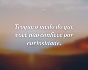Troque o medo do que você não conhece por curiosidade.