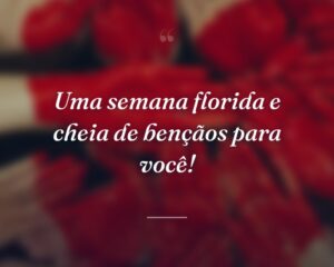 Uma semana florida e cheia de bençãos para você!