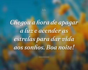 Chegou a hora de apagar a luz e acender as estrelas para dar vida aos sonhos. Boa noite!