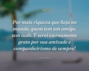 Por mais riqueza que haja no mundo, quem tem um amigo, tem tudo. E serei eternamente grato por sua amizade e companheirismo de sempre!
