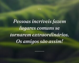 Pessoas incríveis fazem lugares comuns se tornarem extraordinários. Os amigos são assim!
