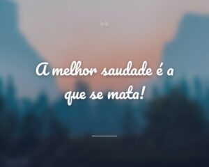A melhor saudade é a que se mata!