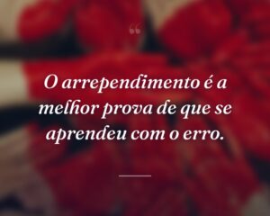 O arrependimento é a melhor prova de que se aprendeu com o erro.