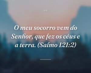 O meu socorro vem do Senhor, que fez os céus e a terra. (Salmo 121:2)