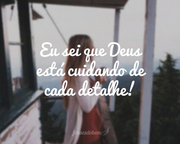 Eu sei que Deus está cuidando de cada detalhe!