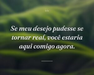 Se meu desejo pudesse se tornar real, você estaria aqui comigo agora.