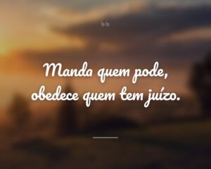 Manda quem pode, obedece quem tem juízo.