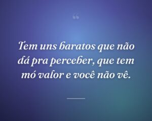 Tem uns baratos que não dá pra perceber, que tem mó valor e você não vê.
