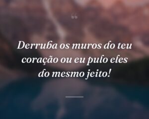 Derruba os muros do teu coração ou eu pulo eles do mesmo jeito!