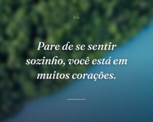 Pare de se sentir sozinho, você está em muitos corações.