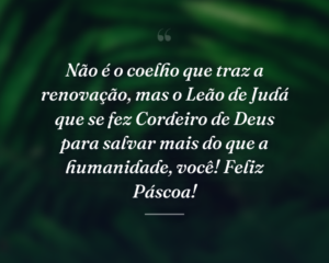 Que esse seja um domingo de reflexão, com a certeza de uma vida renovada em Cristo. Feliz Páscoa!