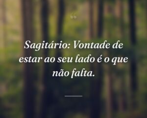Sagitário: Vontade de estar ao seu lado é o que não falta.