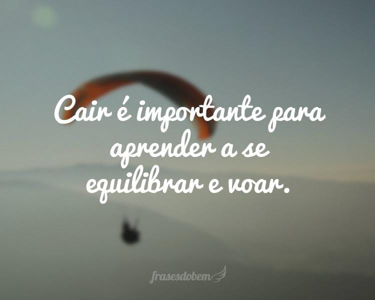 Cair é importante para aprender a se equilibrar e voar.