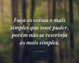 Faça as coisas o mais simples que você puder, porém não se restrinja às mais simples.