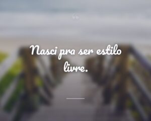 Nasci pra ser estilo livre.