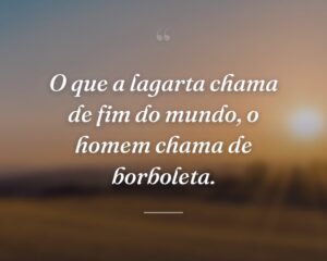 O que a lagarta chama de fim do mundo, o homem chama de borboleta.