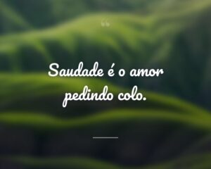 Saudade é o amor pedindo colo.