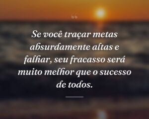 Se você traçar metas absurdamente altas e falhar, seu fracasso será muito melhor que o sucesso de todos.