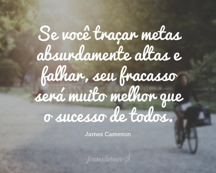Se você traçar metas absurdamente altas e falhar, seu fracasso será muito melhor que o sucesso de todos.