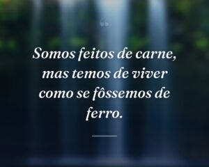Somos feitos de carne, mas temos de viver como se fôssemos de ferro.