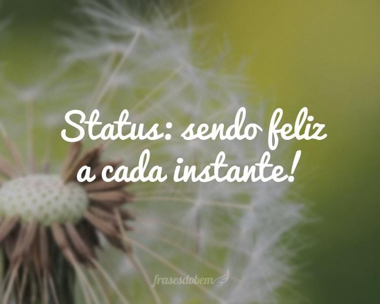 Status: sendo feliz a cada instante!