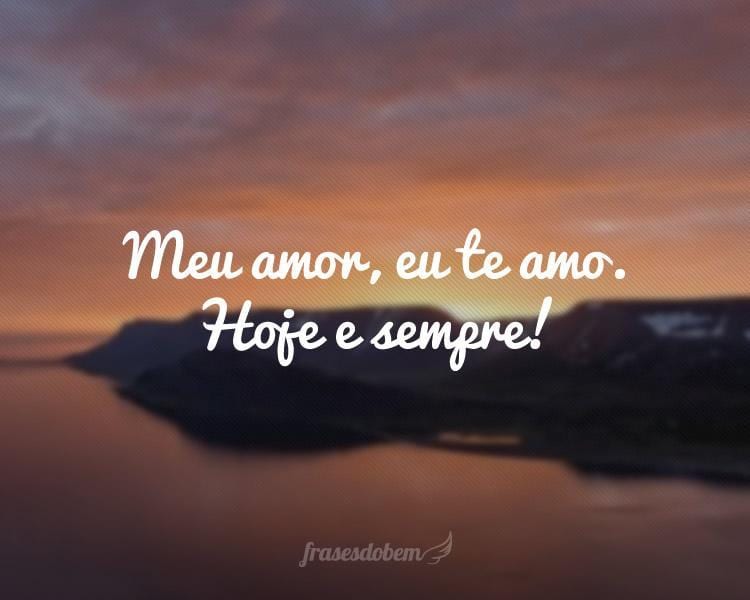 Meu amor, eu te amo. Hoje e sempre!