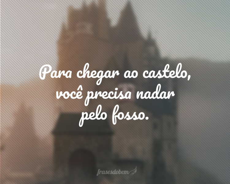 Para chegar ao castelo, você precisa nadar pelo fosso.