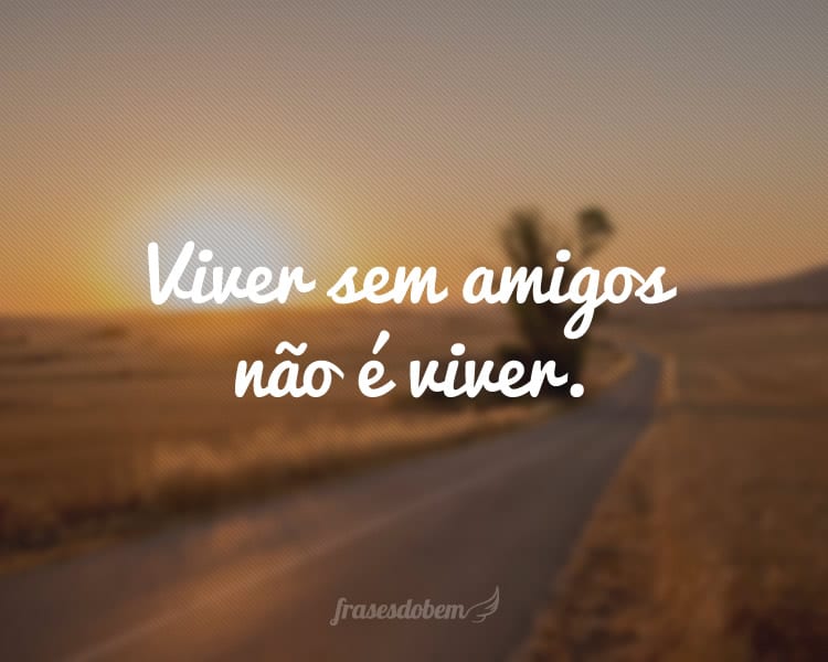 Viver sem amigos não é viver.