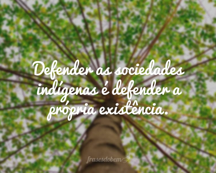 Defender as sociedades indígenas é defender a própria existência.