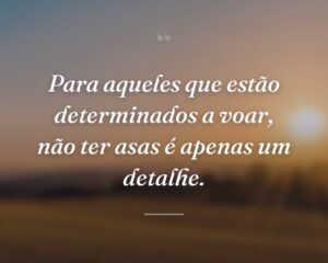Para aqueles que estão determinados a voar, não ter asas é apenas um detalhe.