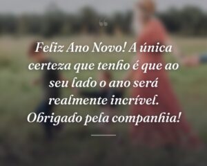 Feliz Ano Novo! A única certeza que tenho é que ao seu lado o ano será realmente incrível. Obrigado pela companhia!