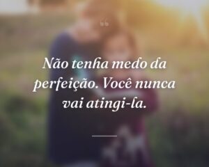 Não tenha medo da perfeição. Você nunca vai atingi-la.