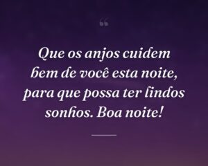 Que os anjos cuidem bem de você esta noite, para que possa ter lindos sonhos. Boa noite!