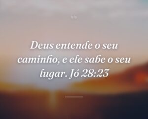 Deus entende o seu caminho, e ele sabe o seu lugar. Jó 28:23