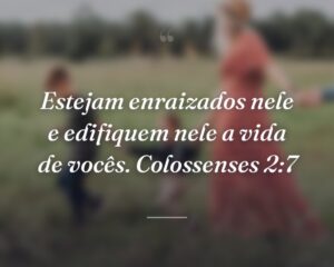 Estejam enraizados nele e edifiquem nele a vida de vocês. Colossenses 2:7