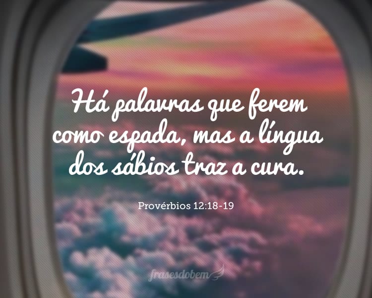 Há palavras que ferem como espada, mas a língua dos sábios traz a cura. Provérbios 12:18-19