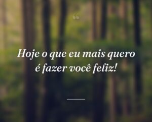 Hoje o que eu mais quero é fazer você feliz!