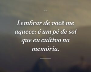 Lembrar de você me aquece: é um pé de sol que eu cultivo na memória.