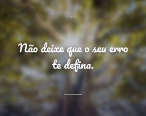 Não deixe que o seu erro te defina.