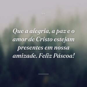 Que a alegria, a paz e o amor de Cristo estejam presentes em nossa amizade. Feliz Páscoa!