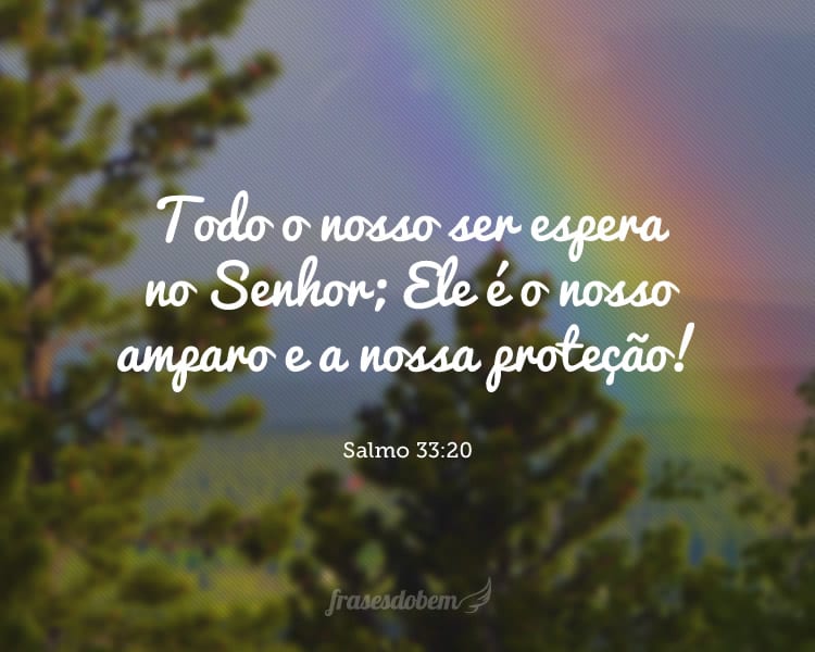 Todo o nosso ser espera no Senhor; Ele é o nosso amparo e a nossa proteção! Salmo 33:20